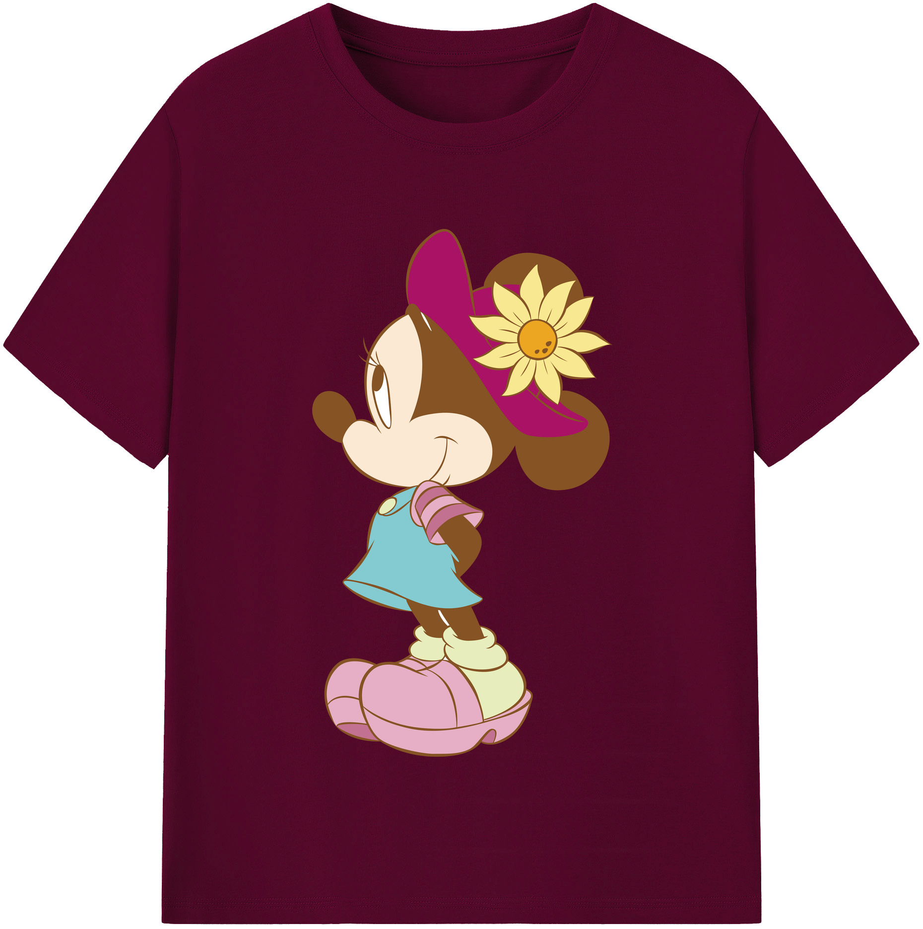 ミッキーマウス Mickey Mouse レディースカジュアルプリントTシャツ（綿100％）